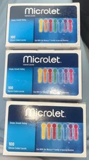 Bayer Microlet Colored Lancets, 28G, 28 Gauge, 100ct (pack of 3) lot