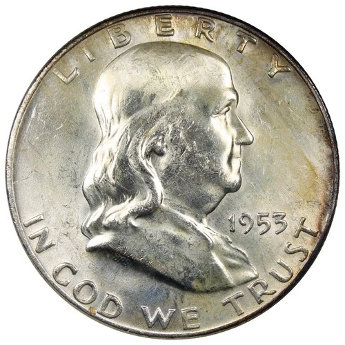 1953-D Franklin Half Dollar UNC/BU Uncirculated Coin FULL BELL LINES 50C A2721