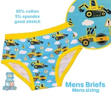 Adult Mens No Fly briefs Construction baby blue underpants
