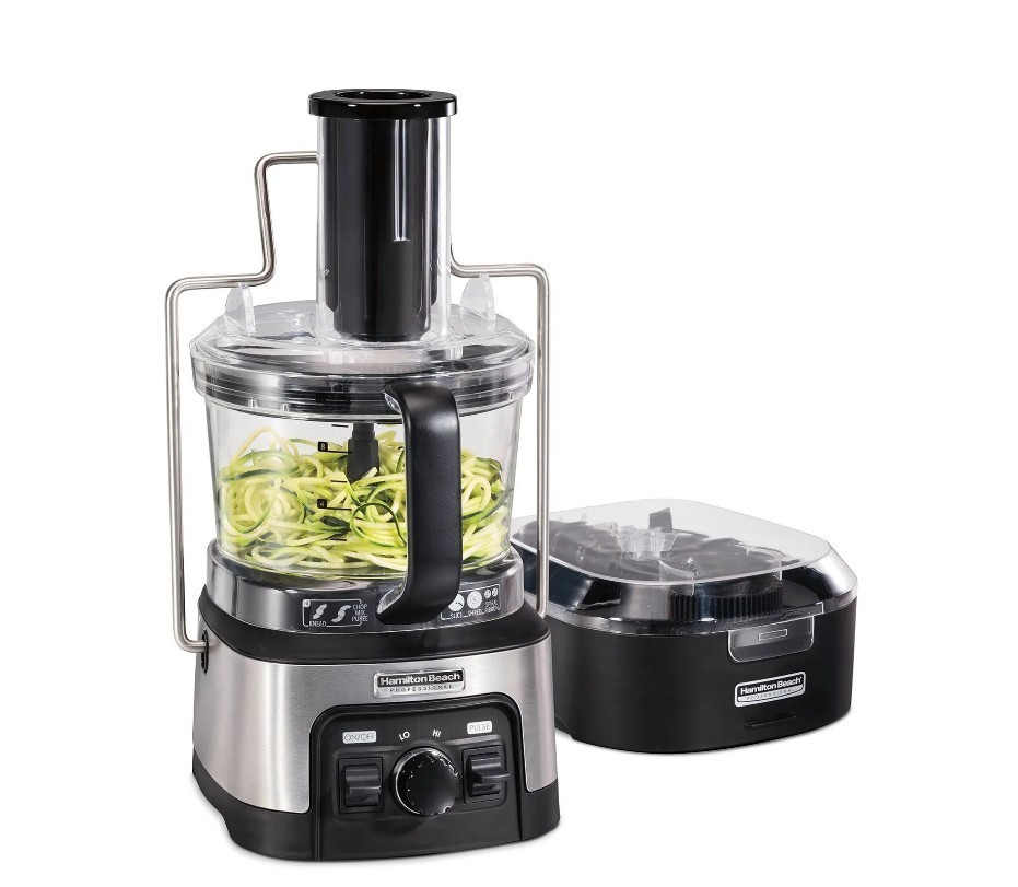 Hamilton Beach Professional 12-Cup Spiralizing Stack & Snap Food Processor
