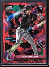 2025 Topps Cosmic Chrome Grant McCray RC Red Flare Refractor /5 Giants #28