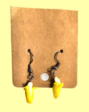 Cute Corn Dangle Earrings Yellow White Acrylic Halloween Thanksgiving Fall Hook