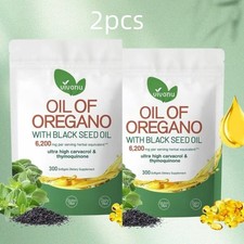 Oil of Oregano Capsules 12400mg Oil of Oregano with Black Seed Oil 600Softgels