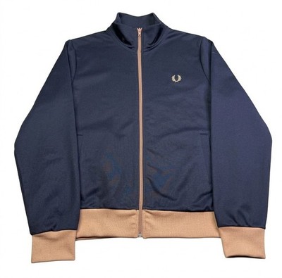 [Men's M] Fred Perry Navy Contrast Trim Outwear Full-Zip Track Jacket Tracksuit