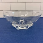 Steuben Trillium Footed Art Glass Bowl Signed Vintage 1960s