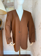 Vintage Rena Rowan for Saville Womens Minimalist camel Blazer