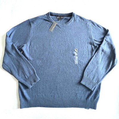 Covington XL Blue Solid Long Sleeve Sweater Masculine Stylish Casual Golf Sporty