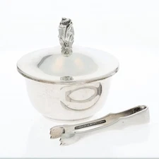 Sterling Silver 925 Tiffany Co Faneuil Sugar Saccharine Bowl Tongs 1965 Antique