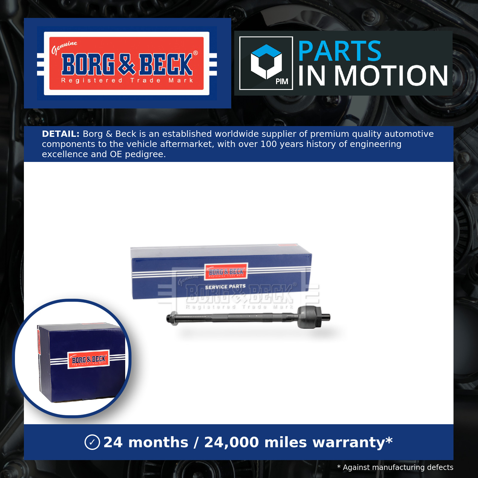 Inner Rack End BTR5221 Borg & Beck Tie Rod Joint 7701478552S1 7701478552S2 New