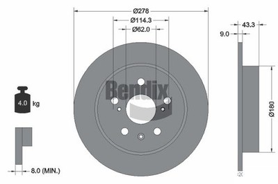2 PCS BENDIX Braking BDS1841 Brake Disc