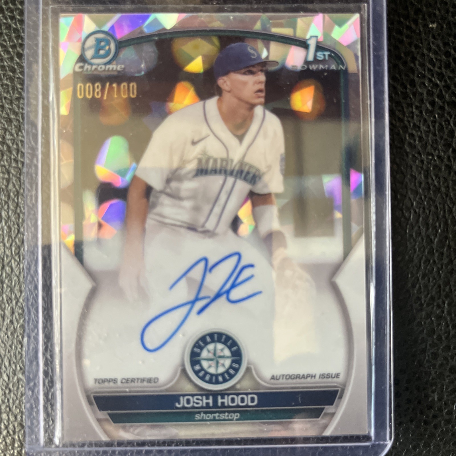 2023 Bowman Chrome Josh Hood 1st Atomic Auto /100 Mariners