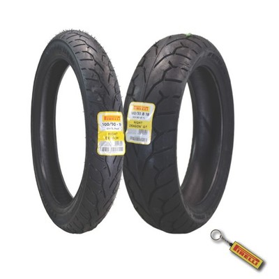 Pirelli Night Dragon 100/90-19 and 180/55B18 Motorcycle Tires with Keychain