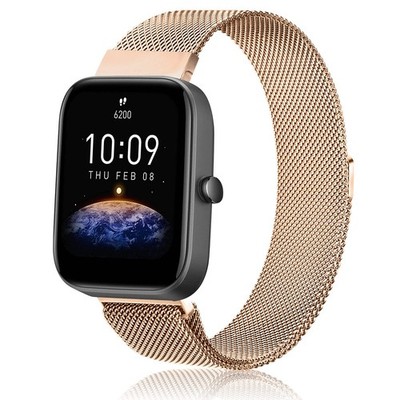 Amzpas Metal Bands for Amazfit Bip U Pro/ U/ 20 millimeters, Rose Gold 