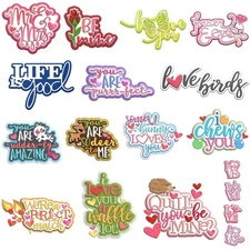 Warm Words Sentiment Metal Cutting Dies Embossing Stencil Scrapbook Paper Crafts