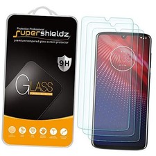  3 Pack Designed for Motorola Moto Z4 Tempered Glass Screen Protector, Anti