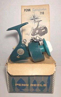 penn 710 spinning reel Vintage 710z With its fully metal body construction and iconic black Penn Spinfisher 710 fishing reel