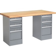72"W x 30"D Workbench 1-3/4" Safety Edge Maple Top 3 Drawer/3 Drawer