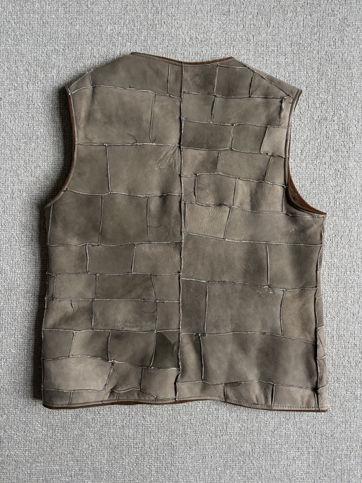 Vintage Reversible Patchwork Suede Sheepskin Vest… - image 3