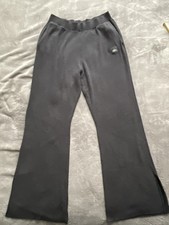 Alo Yoga Knit High-Waist Salana Wide Leg Pants Women s Size Large Black Stretch