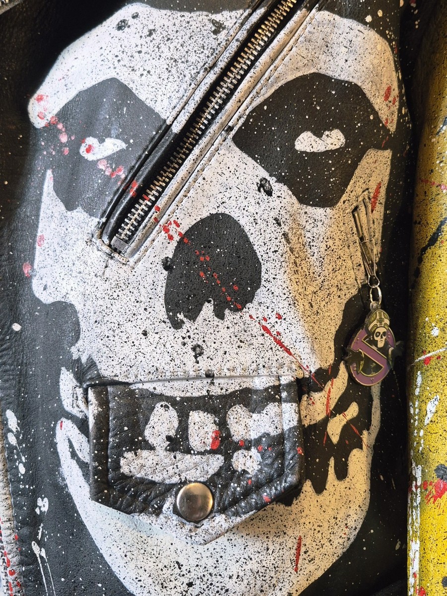 Vintage Leather Hand Painted Bespoke Punk Rock Jacket UK Made All