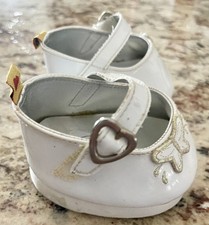 Build a Bear Shoes For Girl Teddy Bear White W/Butterfly Buckle.