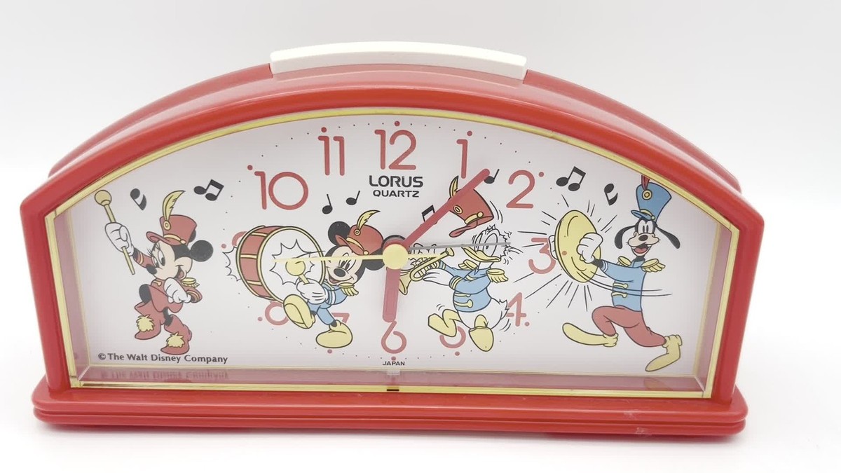 ディズニー記念クオーツクロックセット Lorus Disney Band Alarm Clock Mickey Donald Goofy Quartz Japan