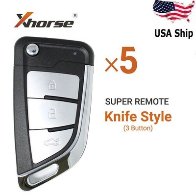 5x Xhorse XKKF21EN Universal Remote Key 3 Buttons For VVDI Key Tool Max/ VVDI2