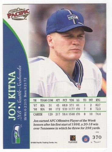 1999 Pacific Football Set Break - Cards #226-450 Pt.2 - 第 243/373 張圖片