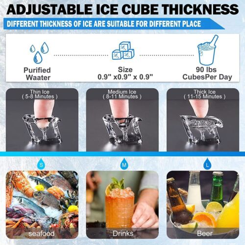 58KG/24H Commercial Ice Maker Stainless Steel Ice Cube Machine Restaurant Bar - Picture 5 of 18