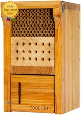 Mason Bee House Wax Coated Mason Bee Hive Wooden Insect Hotel Carpenter Bee Hous