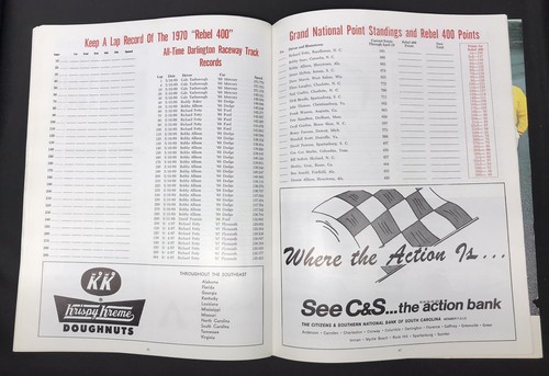14th Annual Rebel 400 1970 Darlington Raceway Official Program & Starting Sheet - Picture 9 of 14