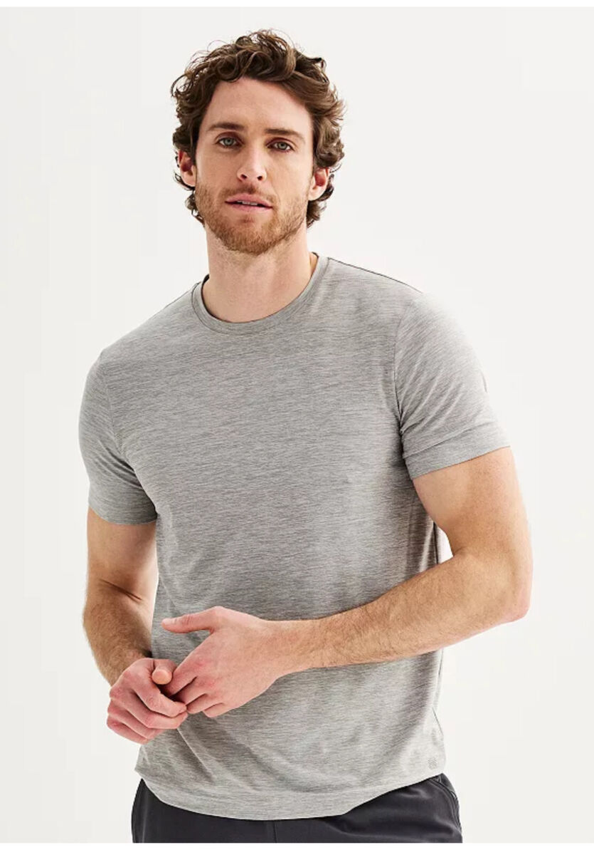 FLX Men's Luxury Soft Wander T Shirt Gray Heather Poly