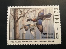 ICOLLECTZONE  US 1986 Maine ME3  Single Duck Stamp VF NH