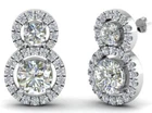 Vvs1 Moissanite Silver Earrings Diamond Style Halo Drop Dangle Jewelry Women