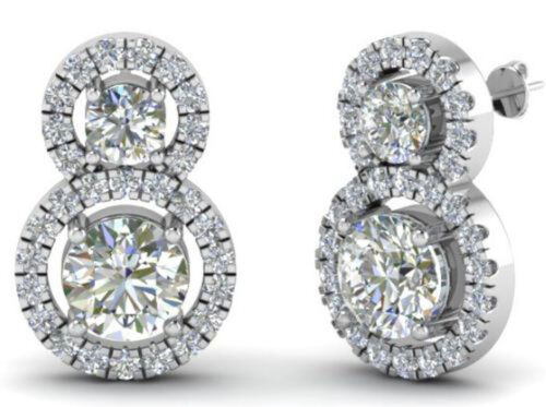 4.19 Ct Vvs1 Near White Moissanite Diamond 925 Silver Drop Engagement Earrings