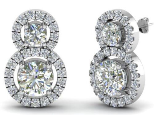 4.18 Ct Vvs1 Near White Moissanite Diamond 925 Silver Drop Engagement Earrings - 第 1/3 張圖片