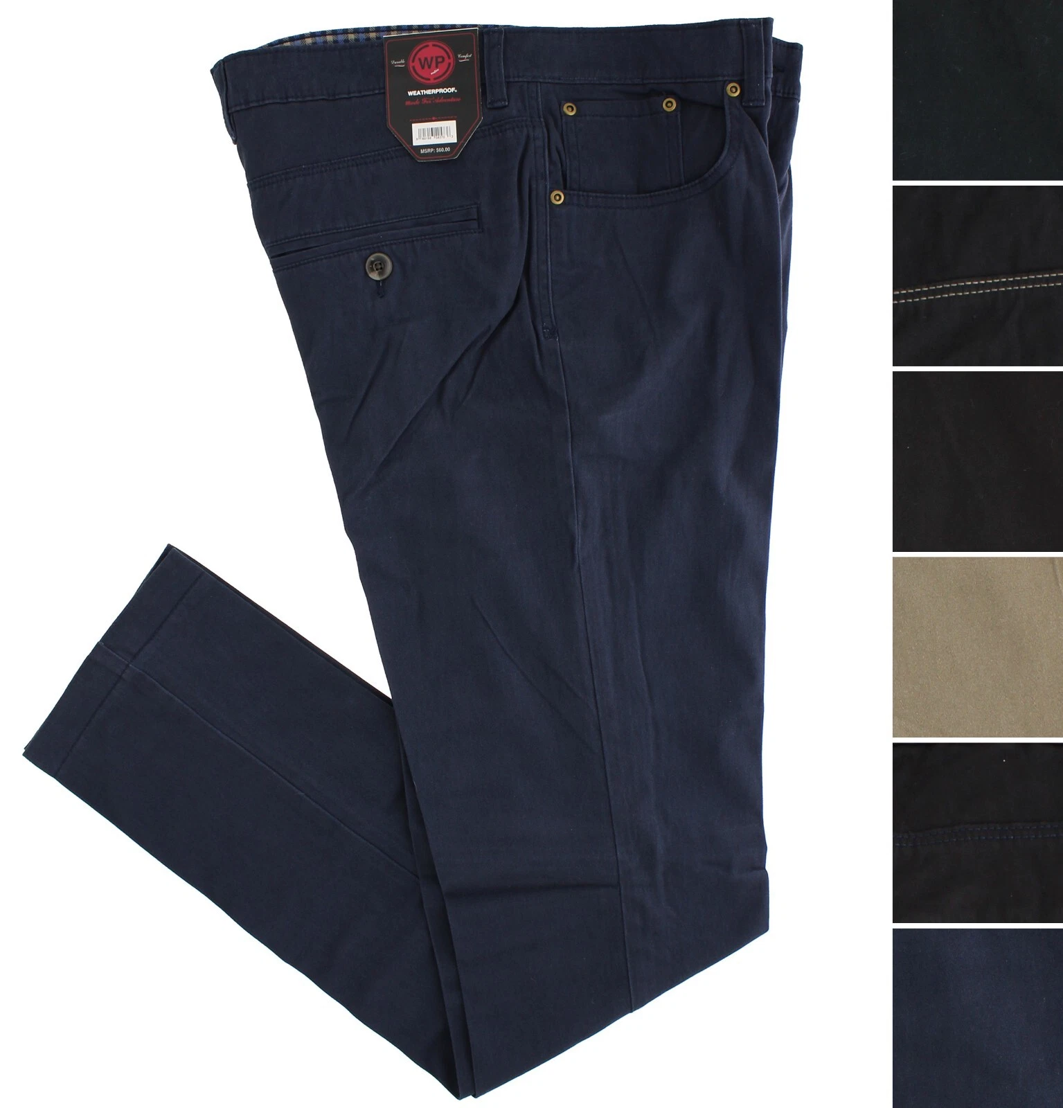 Weatherproof Men's Pants Durable Comfort Flex 5-Pocket, Soft Twill Cotton Blend
Opens in a new windo
