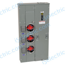 Square D MP33125 300 Amp 3 Gang 125A Meter OH/UG MP33-125 as WEP3311 EUSERC