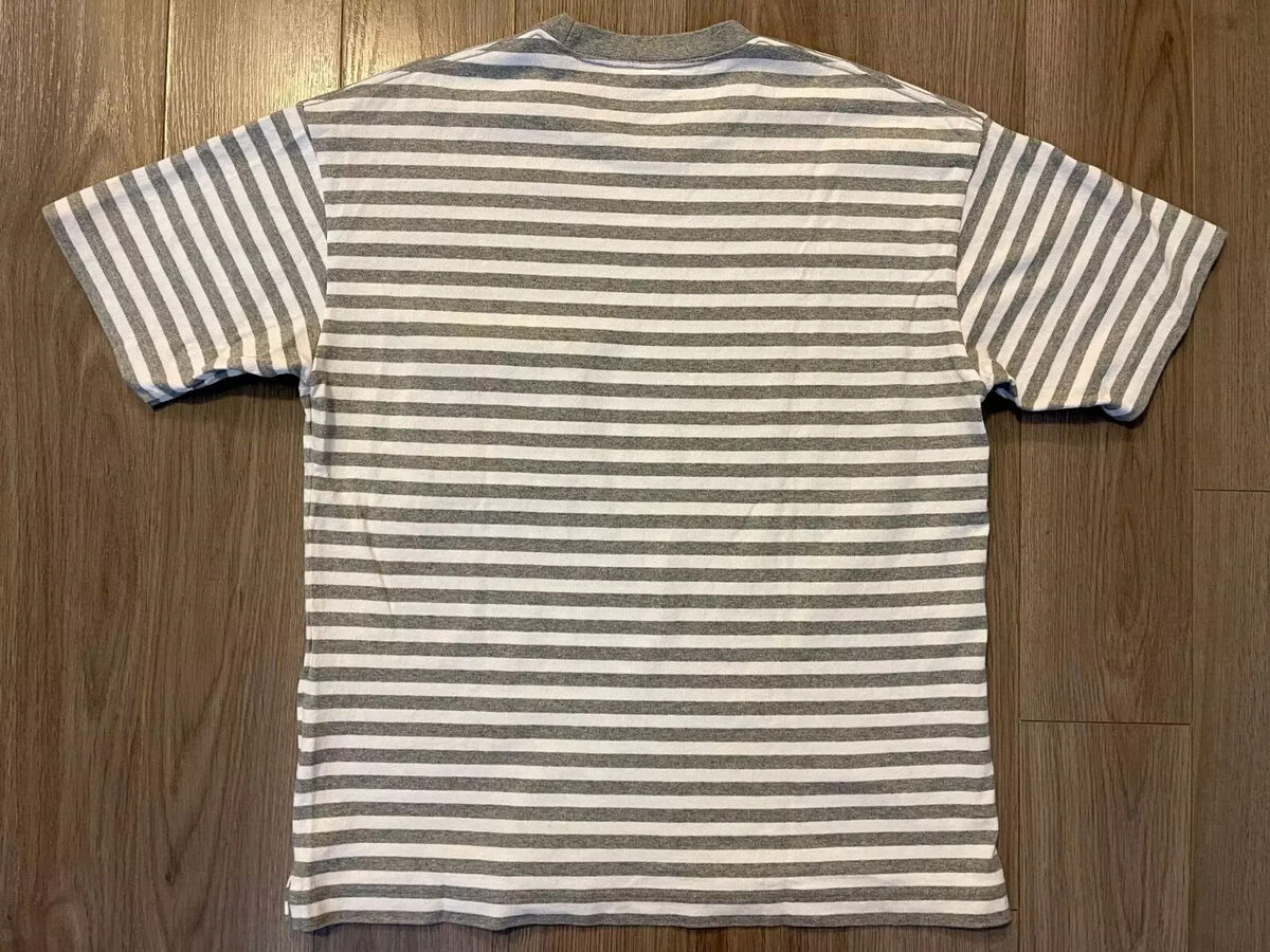 ★MUCENT★ Signature Logo Uniqlo Short Sleeve Tee 2 Colors 3 UNIQLO Striped Short Sleeve Tee Shirt heather grey white sz