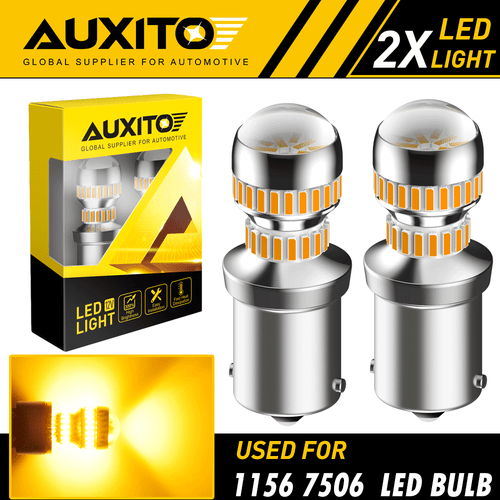 AUXITO LED 1156 Signal Turn Indicator Light Parking Bulb Amber Yellow CANBUS New
