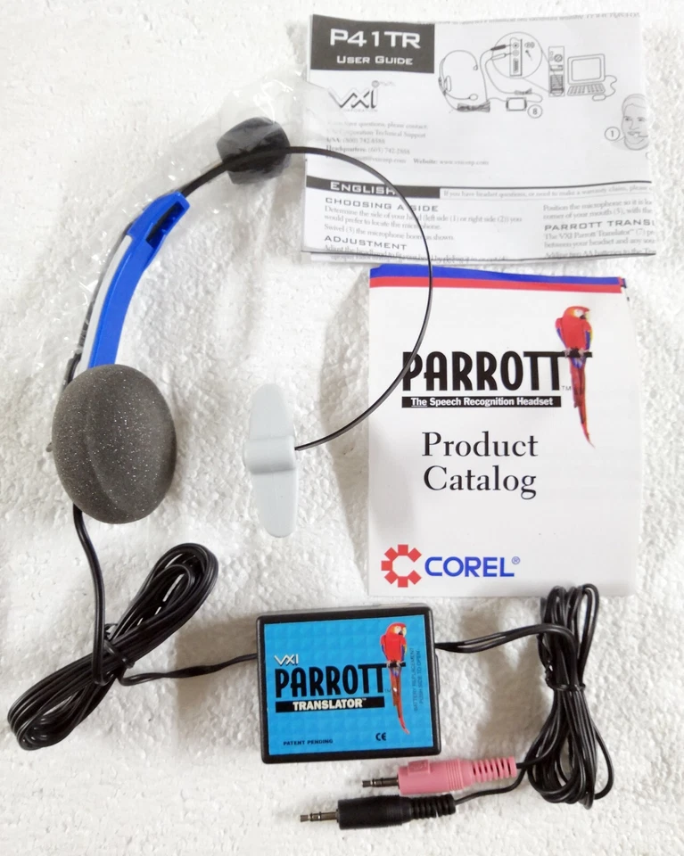 Auriculares de reconocimiento de voz Parrott P41TR con micrófono nuevos en paquete Foto 3 de 4