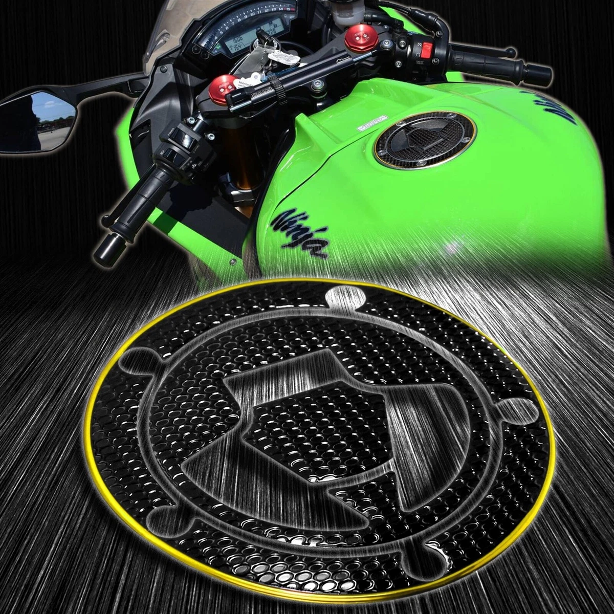 Handle Yoke+Fuel Cap Cover+Gas Tank Pad Kit 12-18 Ninja ZX-6R 636