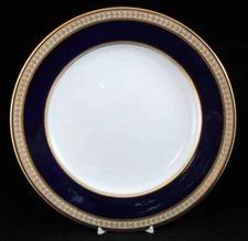 Spode R45 Dinner Plate Gold and Cobalt Porcelain