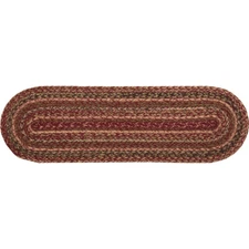New Primitive Country Wine Red Green CIDER JUTE TABLE RUNNER Braided Rug Mat 27"