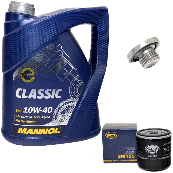MotoröL ÖLfilter SM105 10W40 5 Liter + ÖLablassschraube FüR Opel Astra Vectra-image