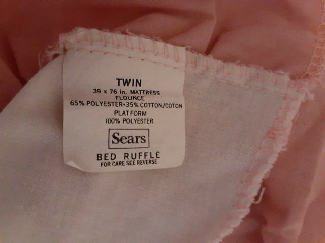 Vintage Sears Roebuck & Co Twin Bed Dust Ruffle Pink Fits ...