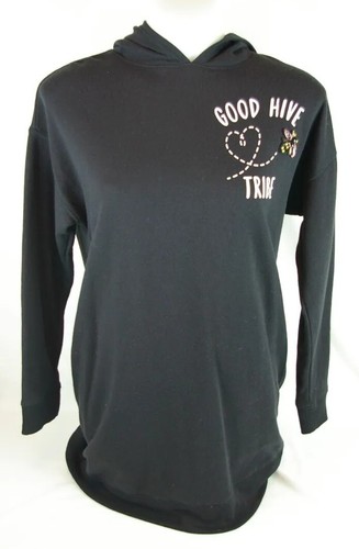 Justice Long Sleeve Black Embellished Hooded Tunic Sweatshirt Girl's/Kid's 18/20 - Picture 10 of 18