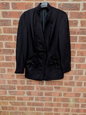 Vintage Madeleine Black Wool Blend Jacket Uk Size 10 Fr 38 D 36