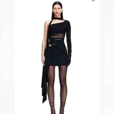 Mugler x H&M Knot Detail Black Dress size L