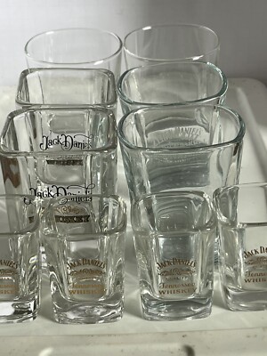 4 Jack Daniels Single Barrel & 2 Johnnie Walker Glasses & 4 Shot Glasses Bar Lot